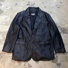 画像1: BLACK LEATHER 2B TAILORED JACKET / Mens XL(L) (1)