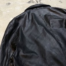 画像9: BLACK LEATHER 2B TAILORED JACKET / Mens XL(L) (9)