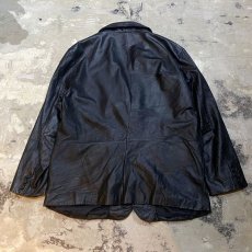 画像2: BLACK LEATHER 2B TAILORED JACKET / Mens XL(L) (2)