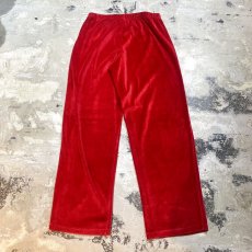 画像2: RED COLOR WIDE SILHOUETTE VELOUR PANTS / W30~ (2)