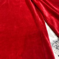 画像5: RED COLOR WIDE SILHOUETTE VELOUR PANTS / W30~ (5)