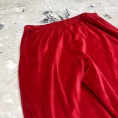 画像9: RED COLOR WIDE SILHOUETTE VELOUR PANTS / W30~ (9)