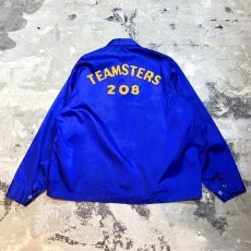 画像2: 70's BLUE COLOR SATIN WORK JACKET / Mens L (2)