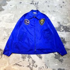 画像1: 70's BLUE COLOR SATIN WORK JACKET / Mens L (1)