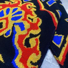 画像6: 80's ALL OVER ART PATTERN KNIT SWEATER / Mens M / MADE IN USA (6)