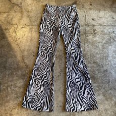 画像1: ZEBRA PATTERN FLARE DESIGN PANTS / W26~W28 (1)