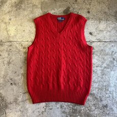 画像1: 【RALPH LAUREN】V NECK DESIGN COLOR KNIT VEST / Ladies M(L) (1)