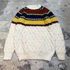 画像1: 80~90's BORDER PATTERN KNIT SWEATER / Mens XL (1)