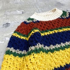 画像3: 80~90's BORDER PATTERN KNIT SWEATER / Mens XL (3)