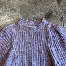 画像8: VOLUME SLEEVE DESIGN MIX COLOR KNIT SWEATER / Ladies XS(S) (8)