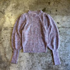 画像1: VOLUME SLEEVE DESIGN MIX COLOR KNIT SWEATER / Ladies XS(S) (1)