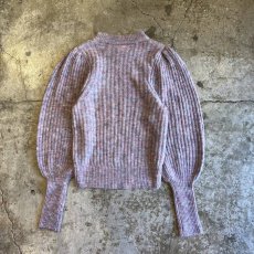 画像2: VOLUME SLEEVE DESIGN MIX COLOR KNIT SWEATER / Ladies XS(S) (2)