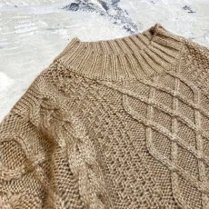 画像3: MOCK NECK VARIOUS KNITTING SWEATER / Mens L (3)