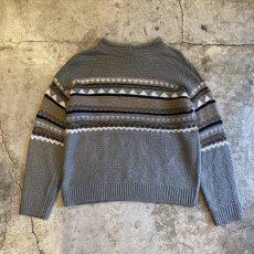 画像2: POINT MULTI BORDER PATTERN KNIT SWEATER / Ladies M (2)