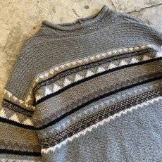 画像3: POINT MULTI BORDER PATTERN KNIT SWEATER / Ladies M (3)