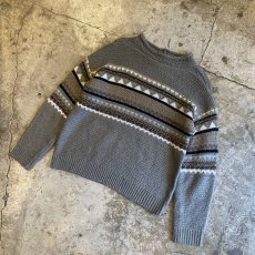 画像4: POINT MULTI BORDER PATTERN KNIT SWEATER / Ladies M (4)