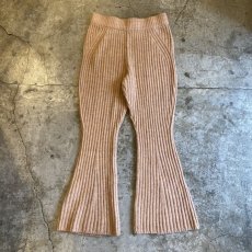 画像1: COLOR RIB DESIGN FLARE KNIT PANTS / W29~W33 (1)