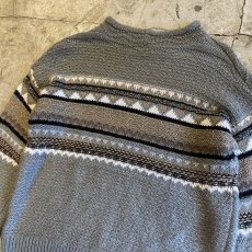 画像9: POINT MULTI BORDER PATTERN KNIT SWEATER / Ladies M (9)