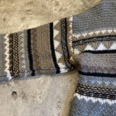 画像7: POINT MULTI BORDER PATTERN KNIT SWEATER / Ladies M (7)