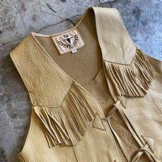 画像3: LEATHER FRINGE SHORT DESIGN VEST / Ladies XL(S) (3)