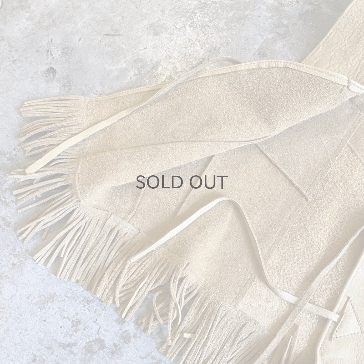 画像10: LEATHER FRINGE SHORT DESIGN VEST / Ladies XL(S) (10)