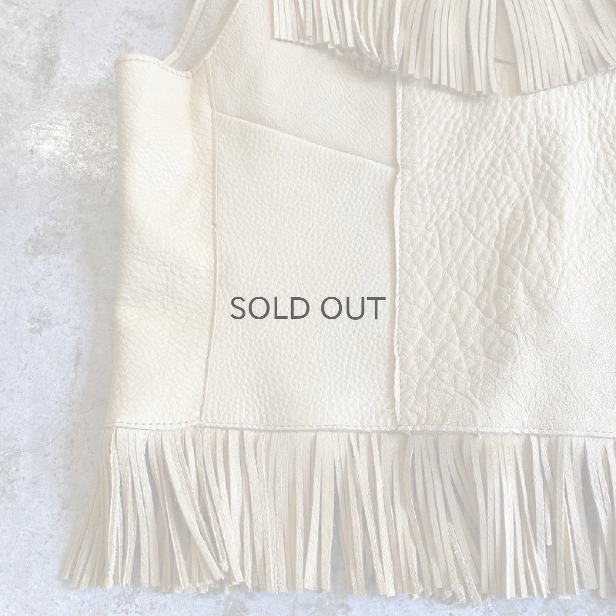 画像9: LEATHER FRINGE SHORT DESIGN VEST / Ladies XL(S) (9)