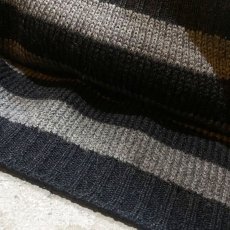 画像8: OLD BORDER LINE PATTERN WOOL KNIT SWEATER / Mens L (8)