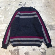 画像1: OLD BORDER LINE KNITTING SWEATER / Mens L (1)