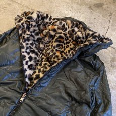 画像12: REVERSIBLE FAUX LEOPARD FUR QUILTING DESIGN ZIP UP JACKET / Ladies M (12)