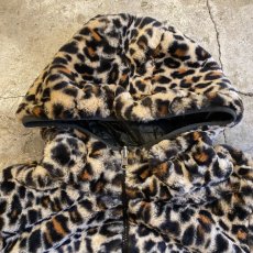 画像7: REVERSIBLE FAUX LEOPARD FUR QUILTING DESIGN ZIP UP JACKET / Ladies M (7)