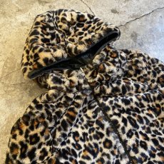 画像5: REVERSIBLE FAUX LEOPARD FUR QUILTING DESIGN ZIP UP JACKET / Ladies M (5)