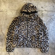 画像1: REVERSIBLE FAUX LEOPARD FUR QUILTING DESIGN ZIP UP JACKET / Ladies M (1)