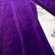 画像5: PURPLE COLOR WIDE SILHOUETTE VELOUR PANTS / FREE (5)