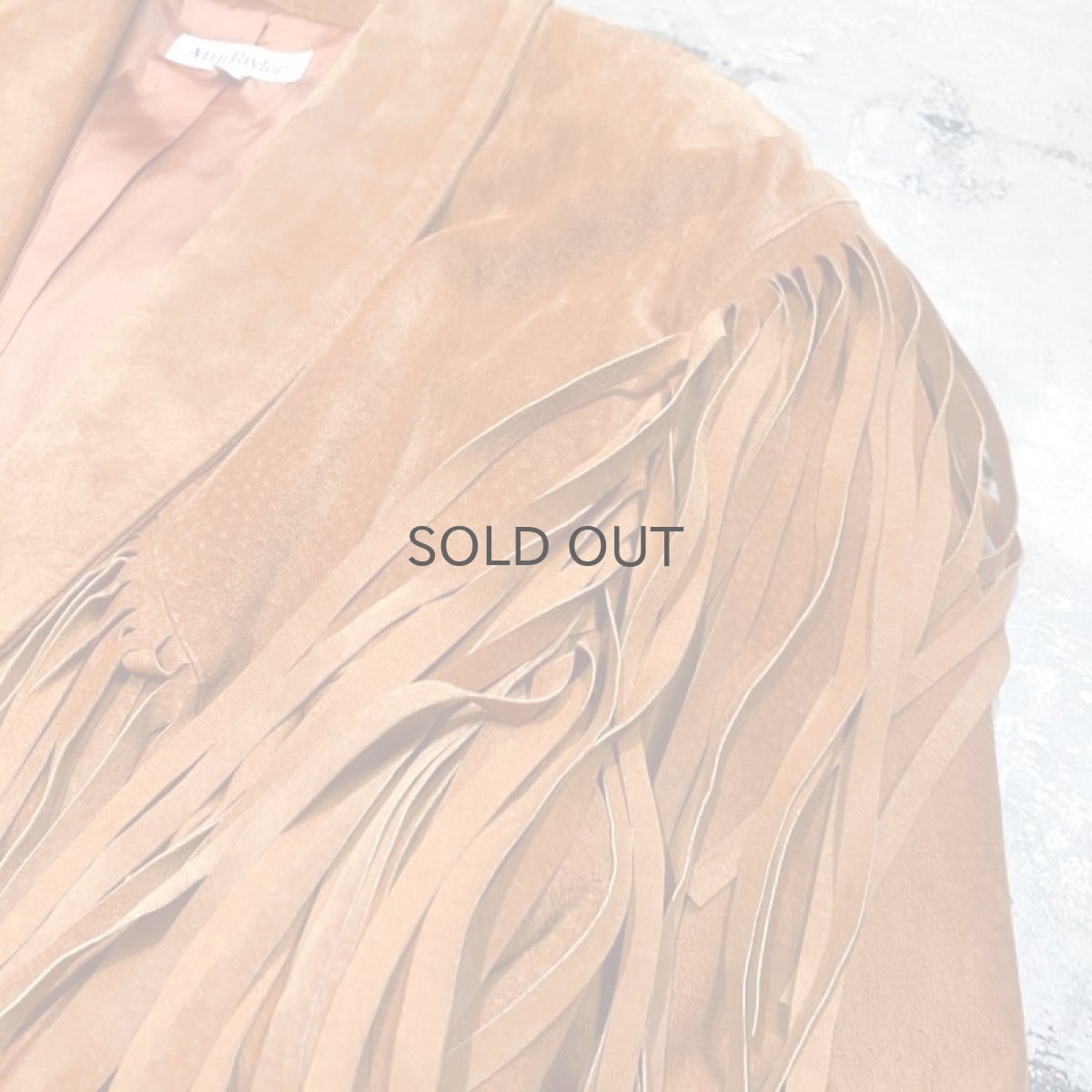 画像4: BROWN SUEDE LEATHER FRINGE JACKET / Mens M / MADE IN USA (4)
