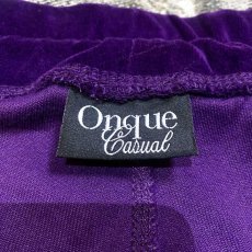 画像10: PURPLE COLOR WIDE SILHOUETTE VELOUR PANTS / FREE (10)