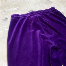 画像9: PURPLE COLOR WIDE SILHOUETTE VELOUR PANTS / FREE (9)