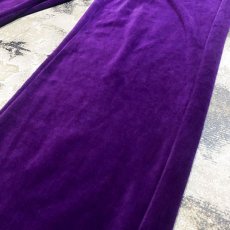 画像6: PURPLE COLOR WIDE SILHOUETTE VELOUR PANTS / FREE (6)