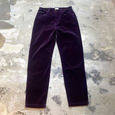 画像1: DARK PURPLE COLOR VELOUR PANTS / W30 (1)