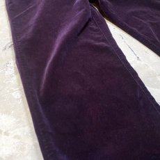 画像5: DARK PURPLE COLOR VELOUR PANTS / W30 (5)