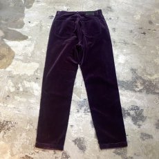 画像2: DARK PURPLE COLOR VELOUR PANTS / W30 (2)