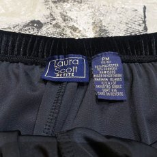 画像10: BLACK COLOR DESIGN VELOUR PANTS / W26~ (10)