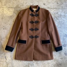 画像1: BROWN COLOR CHINA POINT VELOUR DESIGN JACKET / Ladies L / MADE IN USA (1)