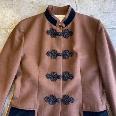 画像7: BROWN COLOR CHINA POINT VELOUR DESIGN JACKET / Ladies L / MADE IN USA (7)