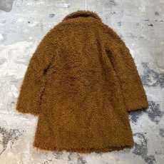 画像2: BROWN COLOR DOUBLE BREASTED BOA COAT / Mens M (2)