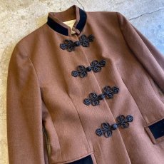 画像3: BROWN COLOR CHINA POINT VELOUR DESIGN JACKET / Ladies L / MADE IN USA (3)