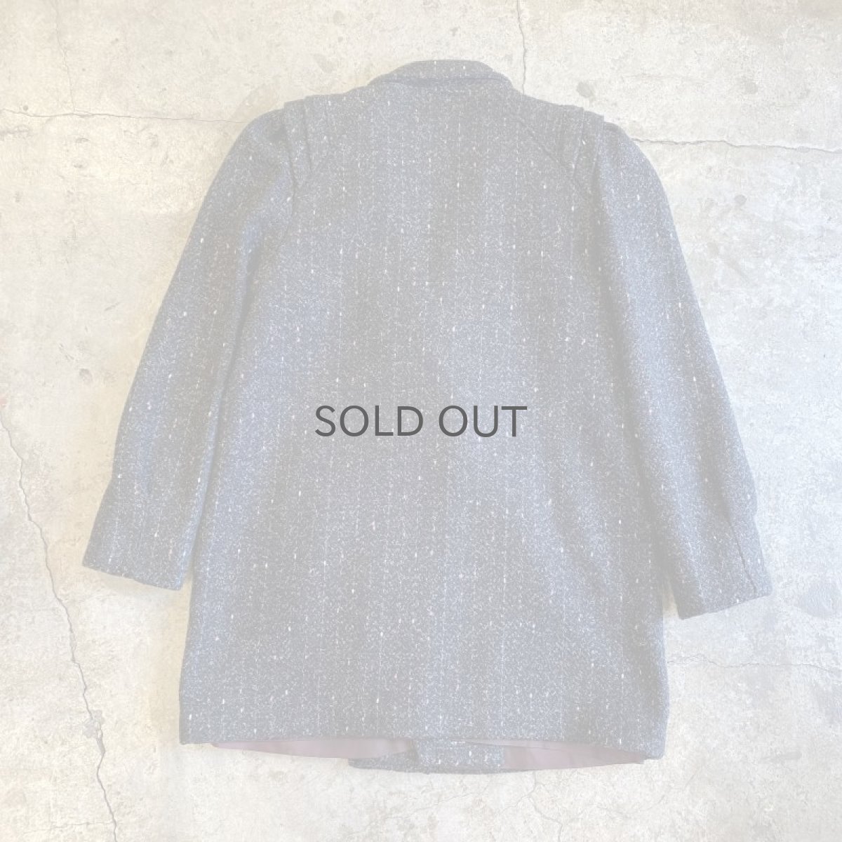 画像2: TWEED DESIGN GATHER SHOULDER DOUBLE JACKET / Ladies L / MADE IN USA (2)