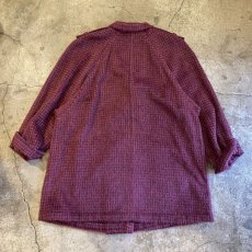 画像2: CHECK PATTERN COLOR FAUX FUR DESIGN DOUBLE JACKET / Ladies L / MADE IN ITALY (2)