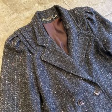 画像3: TWEED DESIGN GATHER SHOULDER DOUBLE JACKET / Ladies L / MADE IN USA (3)