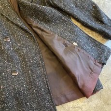 画像7: TWEED DESIGN GATHER SHOULDER DOUBLE JACKET / Ladies L / MADE IN USA (7)