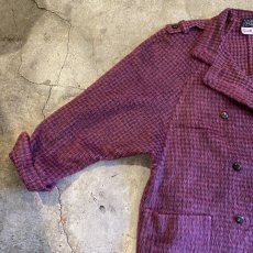 画像8: CHECK PATTERN COLOR FAUX FUR DESIGN DOUBLE JACKET / Ladies L / MADE IN ITALY (8)